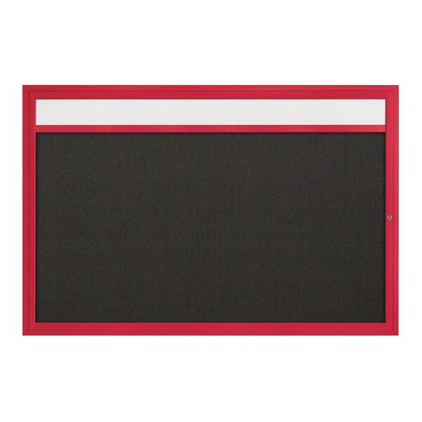 Slim Enclosed Corkboard, 36"x36", Bronze Alum Frame/Cloud